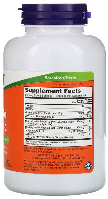 Suport pentru prostata - 180 capsule de gel