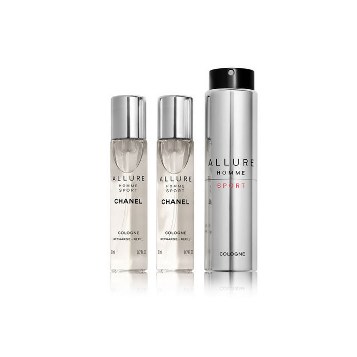 Set reîncărcabil cu spray de călătorie Chanel Allure Homme Sport 3 buc