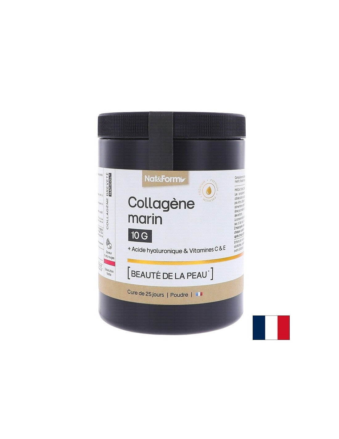 Colagen marin hidrolizat + acid hialuronic, vitamina C și E, pudră 315 g, cu aromă de fructul pasiunii