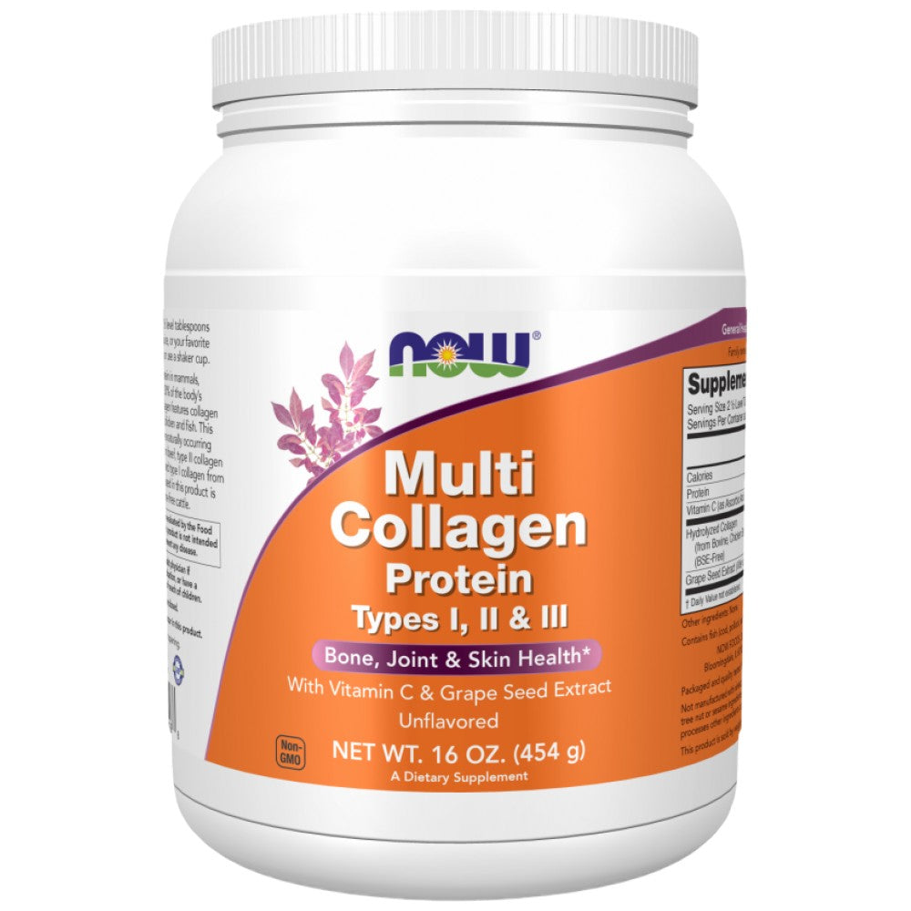 Pulbere de proteine ​​de colagen multiplu de tipuri I, II și III - 454 grame