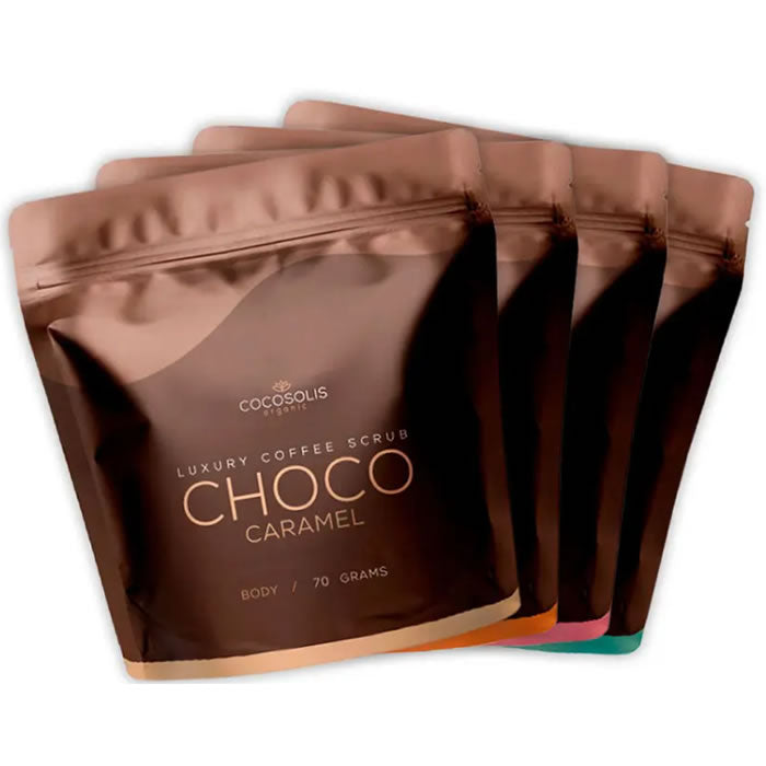 Set cutie pentru exfoliant cu cafea de lux Cocosolis 4 buc