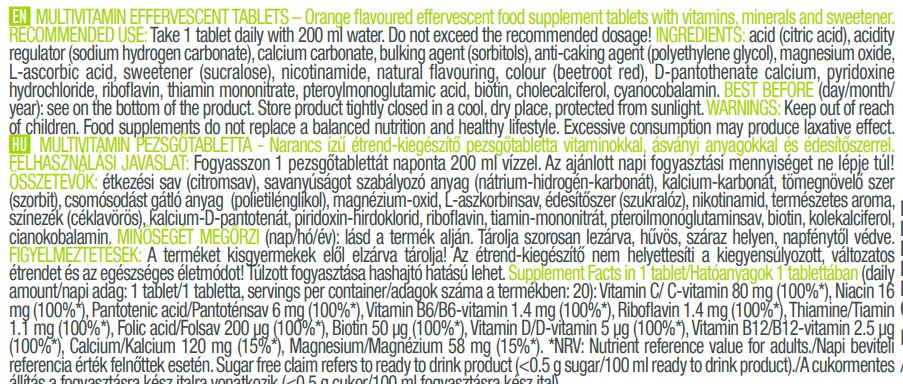Multivitamine / 20 Tablete Efervescente