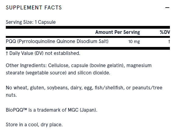 PQQ 10 mg - 30 capsule