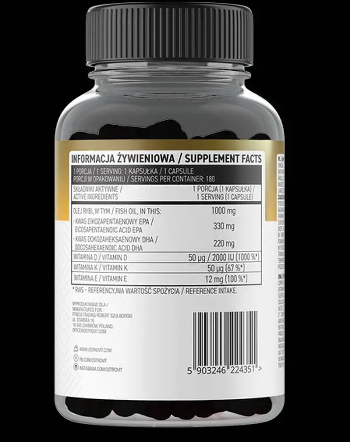 <tc>OstroVit</tc> Omega 3 / D3 + K2 - 180 capsule de gel