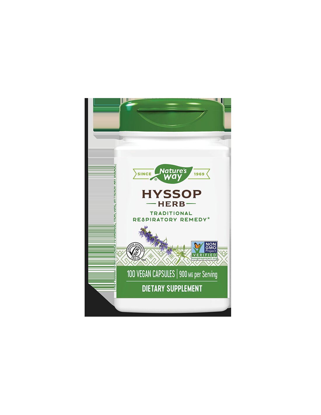 Pentru infecții respiratorii, tuse și flegmă - Isop, 450 mg, 100 capsule Nature's Way