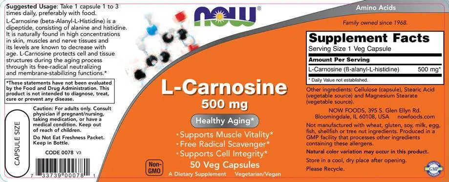 L-Carnosine 500 mg - 100 capsule