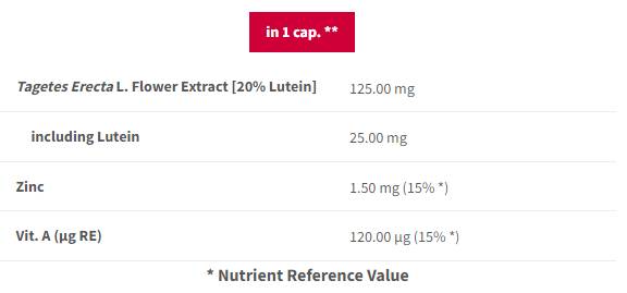 Luteină 25 mg | Pentru îngrijirea ochilor - 90 capsule