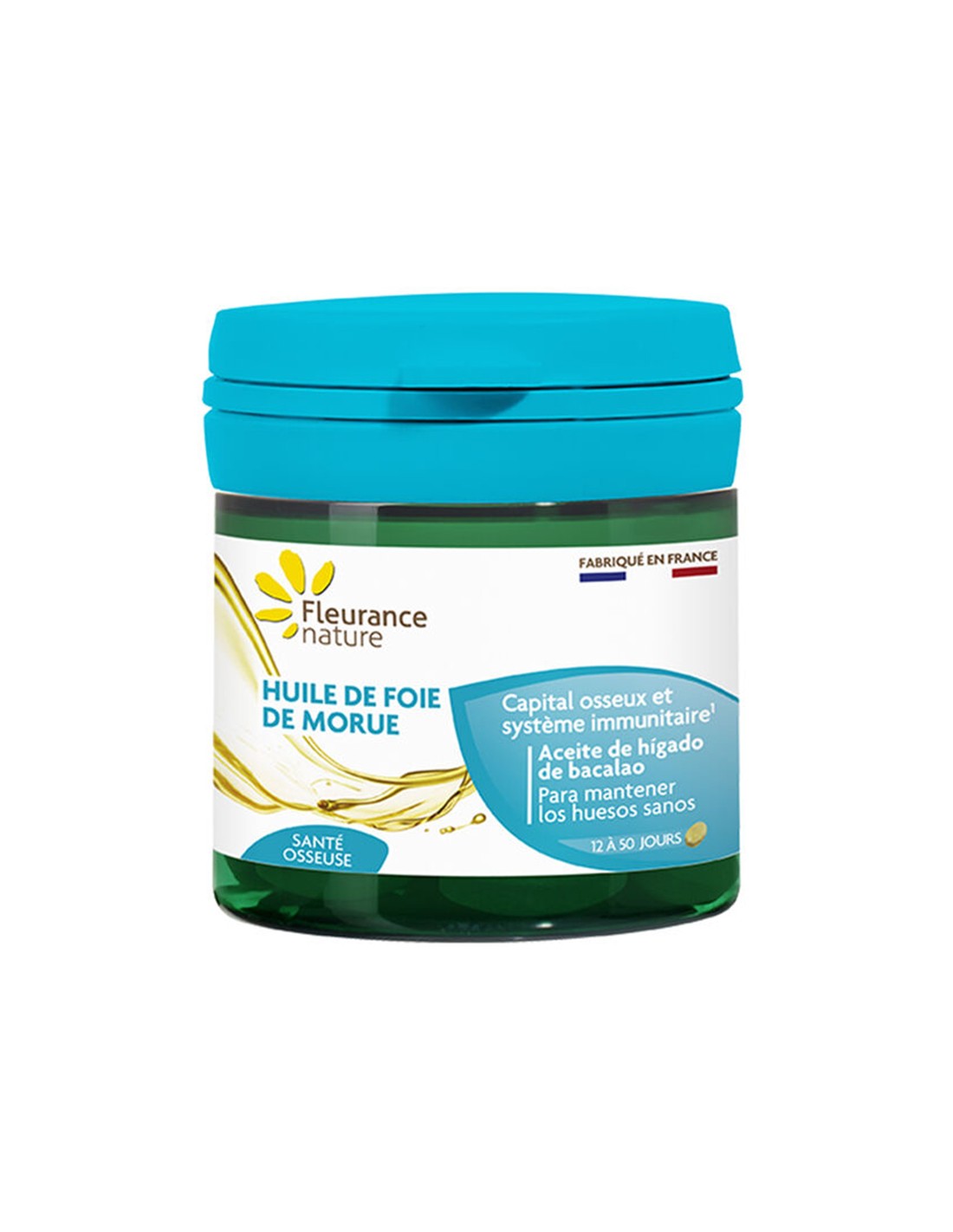 Funcția cardiovasculară și cerebrală - Ulei de ficat de cod, 50 capsule moi Fleurance Nature