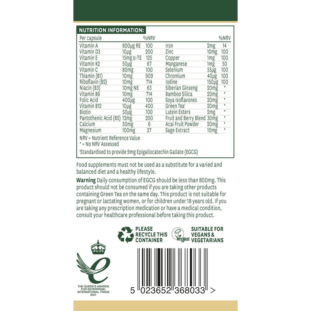 Complex pentru femei 50+ (Femei 50+ Multi-Vitamine &amp; Minerals) 30 capsule NaturesAid