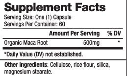 MACA Organic 500 mg / 60 Caps