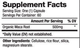 MACA Organic 500 mg / 60 Caps