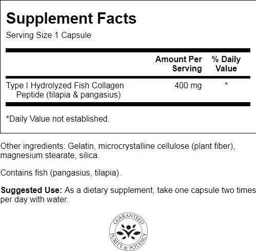Colagen de pește hidrolizat tip 1 60 capsule