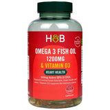Ulei de pește Omega 3 1200 mg și Vitamina D3 - 120 capsule de gel