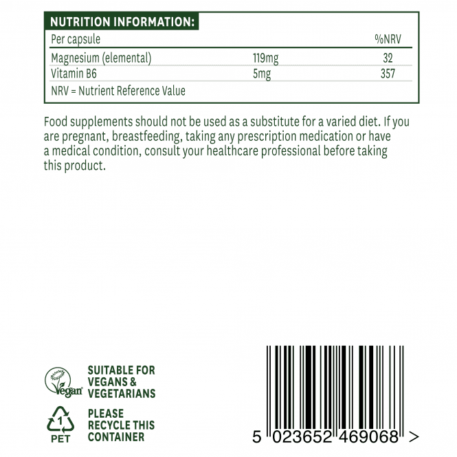 Citrat de magneziu + Vitamina B6 (citrat de magneziu elementar) 119 mg 60 capsule NaturesAid