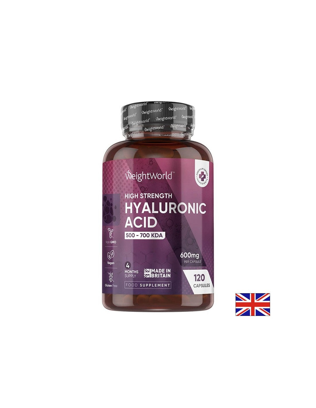 Păr, piele, unghii - Acid hialuronic, 600 mg x 120 capsule