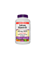 Calciu 600 mg + Vitamina D3 400 UI - Sistemul osos și muscular, 90 capsule moi lichide Webber Naturals