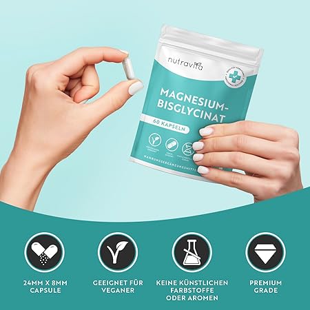 Bisglicinat de magneziu 60 capsule 320 mg Vegan <tc>Nutravita</tc>