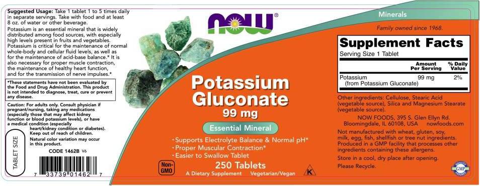 Gluconat de potasiu - 250 tablete