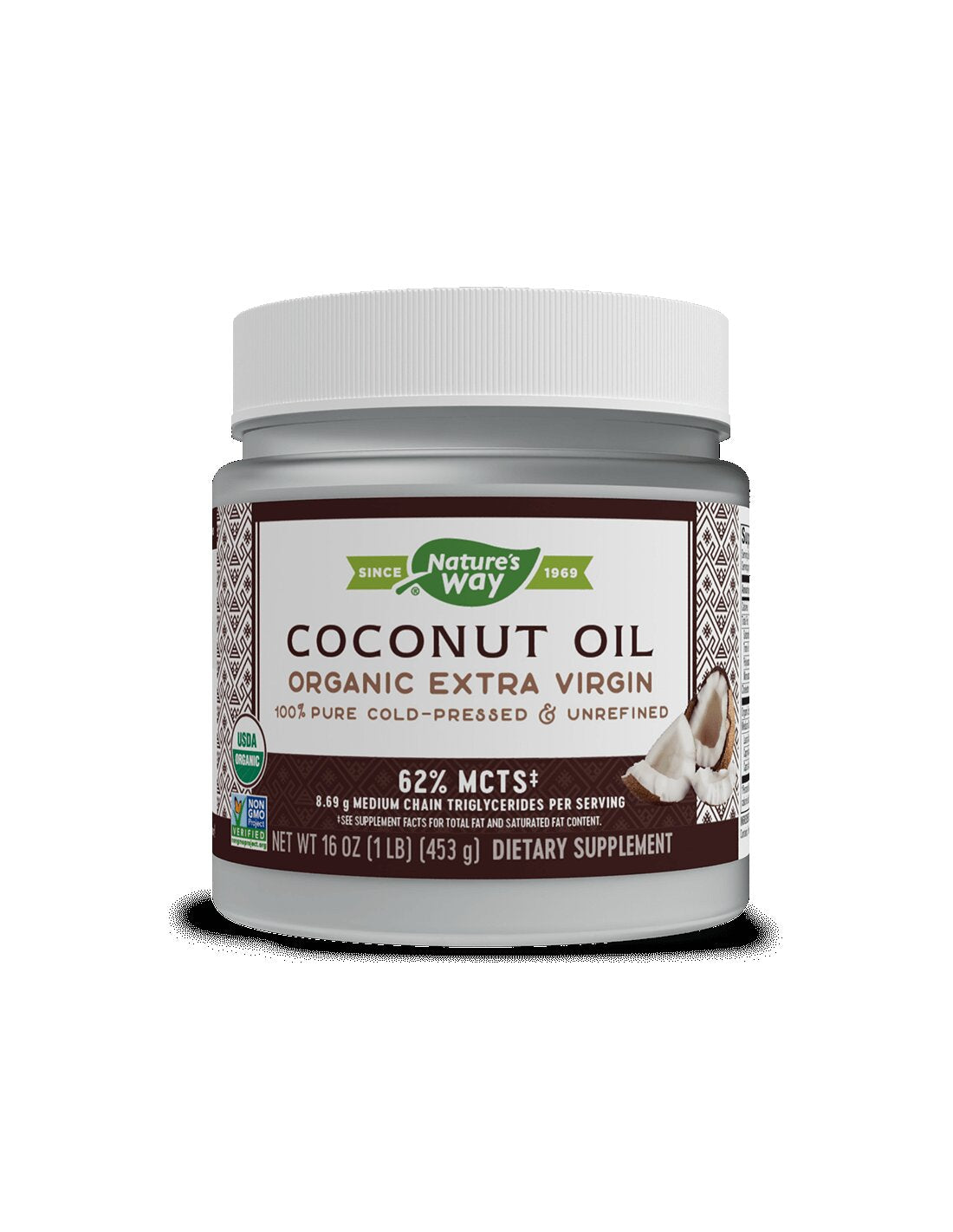 Ulei de nucă de cocos, 62% acizi grași MCT - Ulei de cocos extra virgin organic, 474 ml, 32 porții Nature's Way