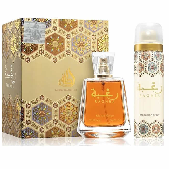 LATTAFA RAGHBA APĂ DE PARFUM SPRAY 100ML + RAGHBA SPRAY PARFUMAT 50ML