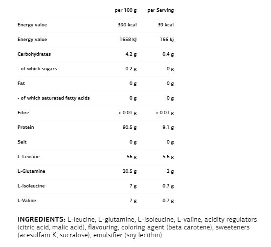 BCAA 8:1:1 + Glutamina - 0,300 kg