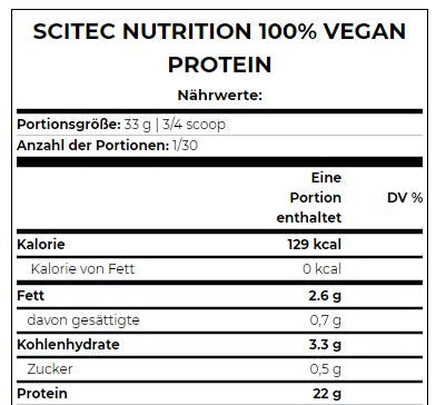 100% proteine ​​vegane / 33 g
