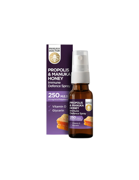 Propolis & Manuka Honey Immune Defense Spray 250 MED/ Throat spray with propolis (250 MED), manuka honey and vitamin D3, 20 ml - Nutra Best Europe