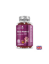 Anemie - Fier 7 mg + Vitamina C 10 mg (pentru copii), 120 tablete de jeleu, aromă de fructe de pădure