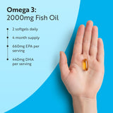 Omega 3 2000 mg /EPA 660 mg, DHA 440 mg/ Ulei de pește pur /240 capsule, 120 doze/ Nutravita
