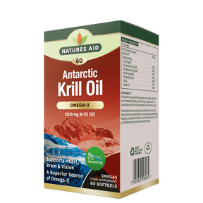 Omega 3 oil from Antarctic Krill (Antarctic Krill Oil Superba) 500mg 60 soft capsules NaturesAid - Nutra Best Europe