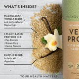 Proteine ​​Vegane + Enzime - 750 g (Vanilie) Nutravita