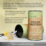 Proteine ​​Vegane + Enzime - 750 g (Vanilie) Nutravita
