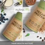 Proteine ​​Vegane + Enzime - 750 g (Ciocolata) Nutravita