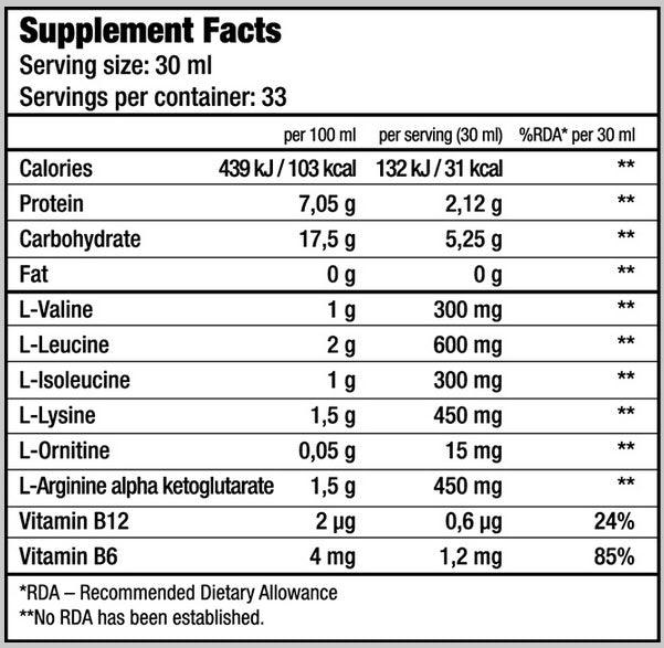 BCAA lichid 1000 ml.