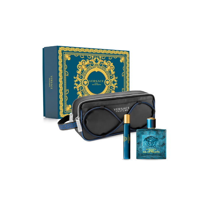 Versace Eros Pour Homme Eau De Toilette Spray 100ml Set 3 Bucuri