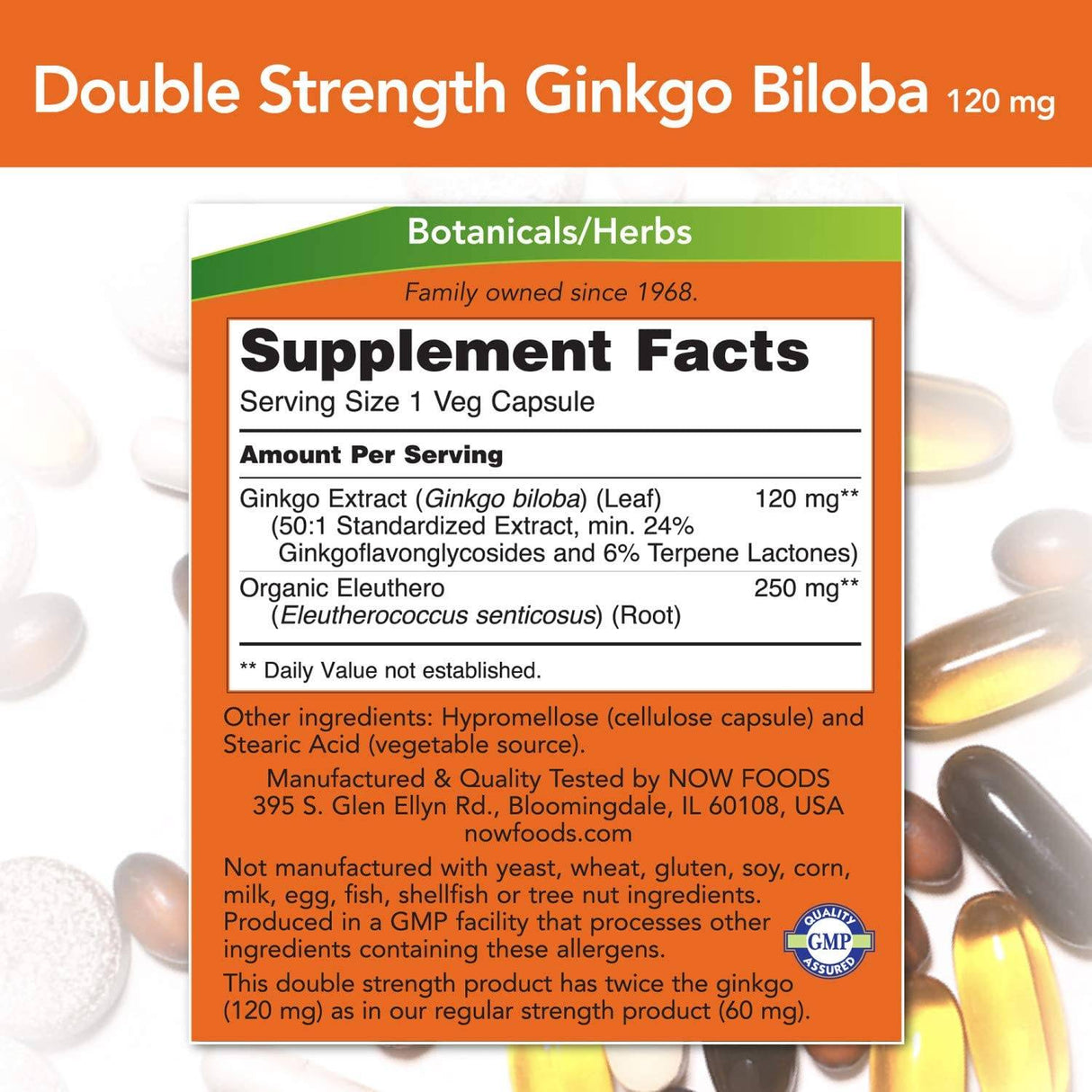 Ginkgo Biloba 120 mg / Dubla putere - 50 capsule