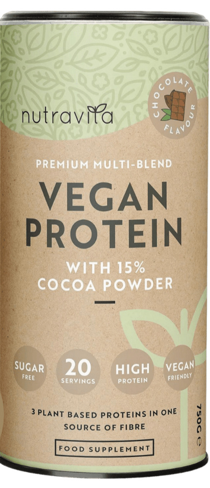 Proteine ​​Vegane + Enzime - 750 g (Ciocolata) Nutravita