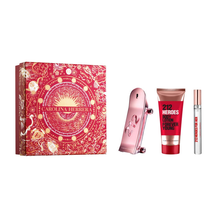 Carolina Herrera 212 Heroes For Her Eau De Parfum Spray 80ml Set 3 Piese Crăciun 2023