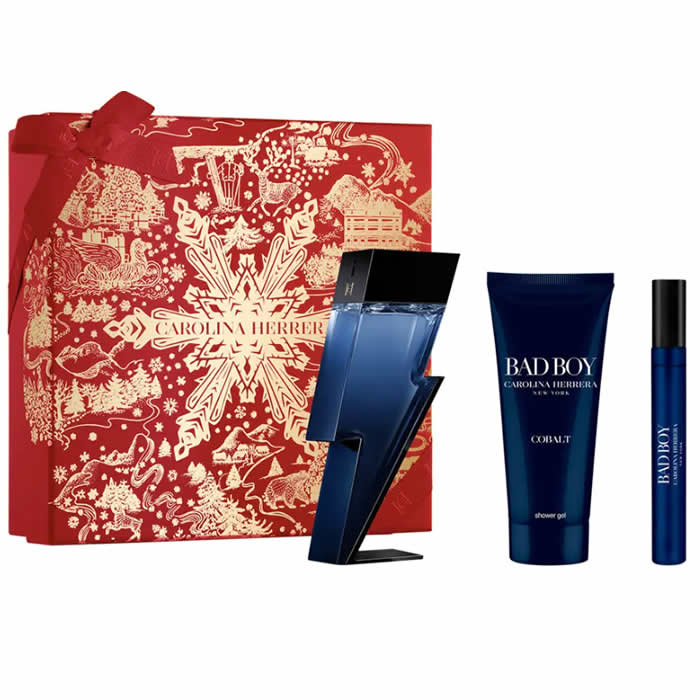 Carolina Herrera Bad Boy Cobalt Eau De Parfum Spray 100ml Set 3 Bucuri