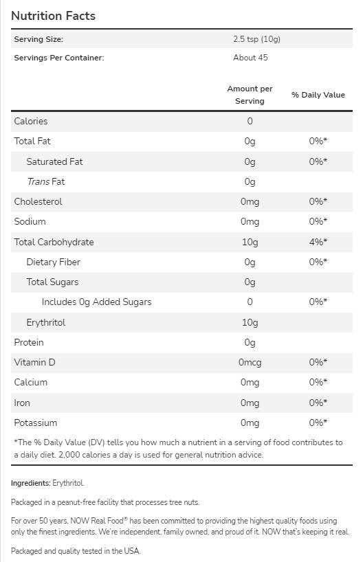Îndulcitor cu zero calorii prietenos cu eritritol / keto - 1134 grame