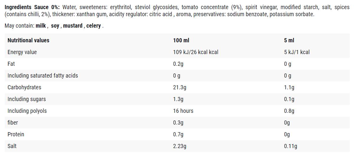 Ketchup picant / Sos 0 calorii - 500 ml