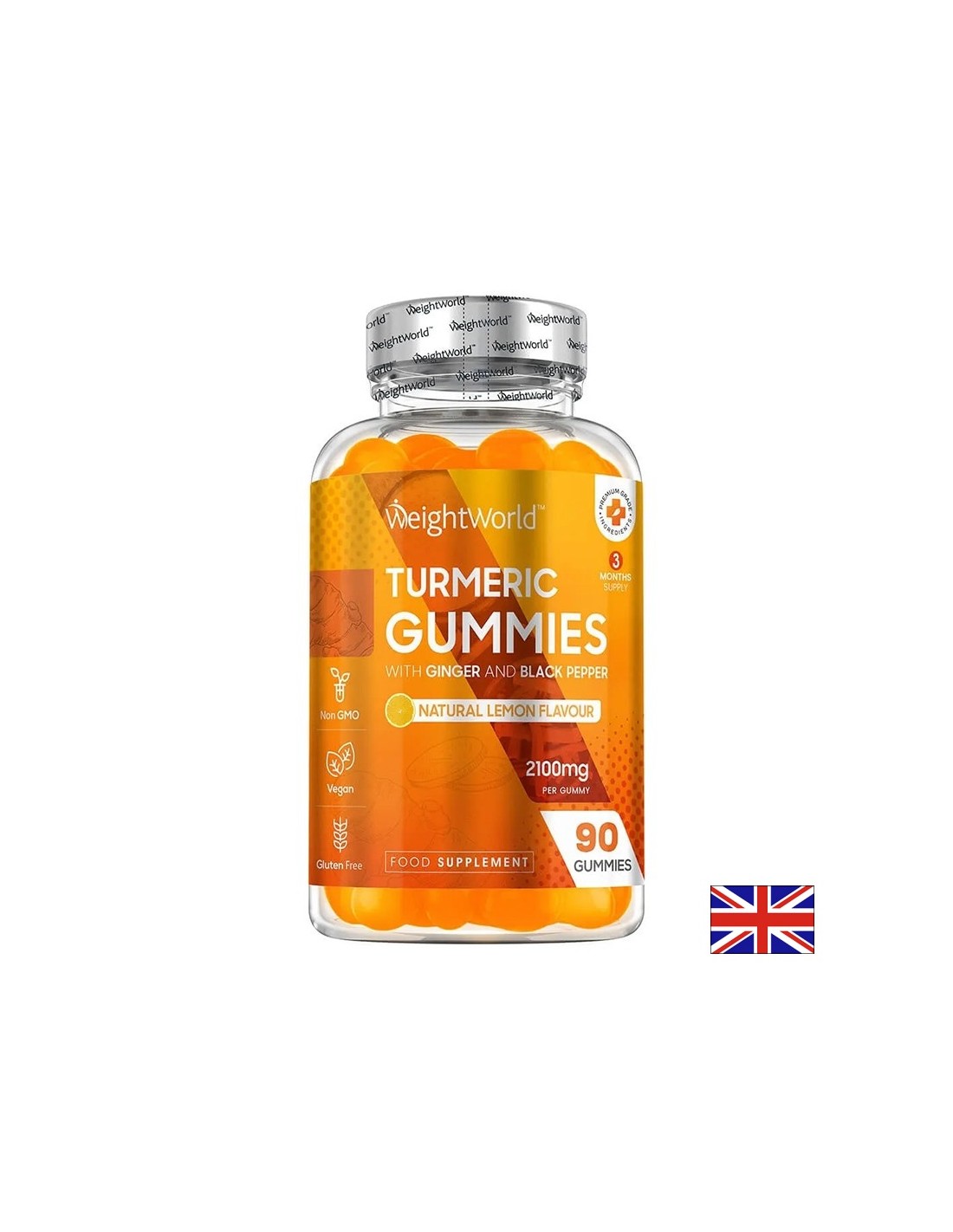 Actiune antiinflamatoare - Turmeric cu Ghimbir si Piper Negru, 90 tablete gel