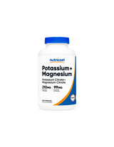 Funcția nervoasă și musculară - Potasiu + Magneziu, 99 mg/210 mg, 240 capsule Nutricost