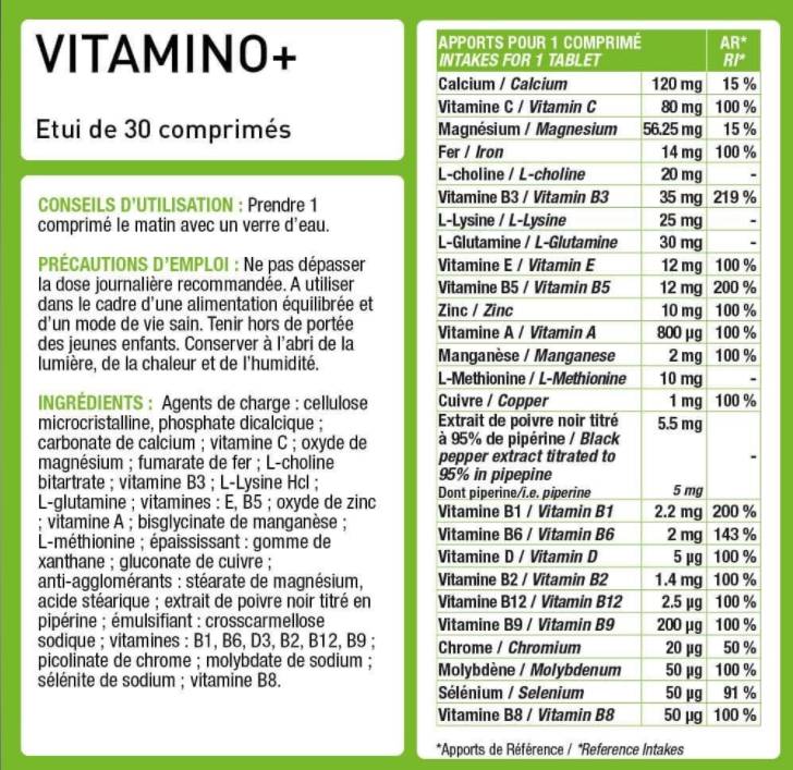 Vitamino+ | Complex multivitaminic pentru imunitate si oboseala - 30 capsule