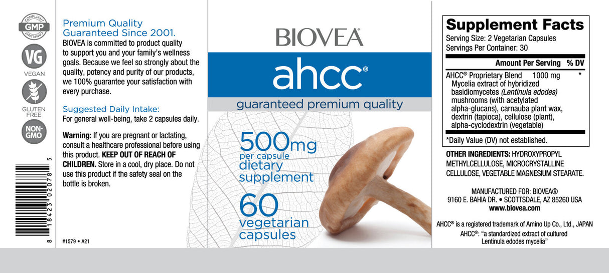 AHCC 500 mg Formula pentru imunitate la ciuperci / 60 Caps