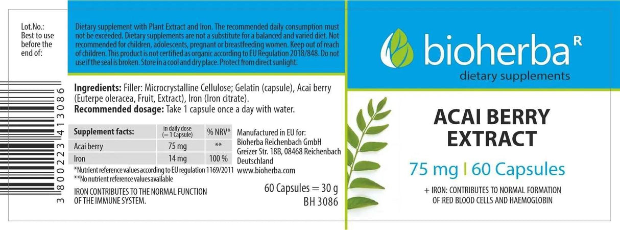 Extract de Acai Berry 75 mg - 60 capsule