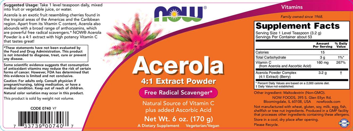 Pudră de extract de Acerola 4:1 - 170 de grame