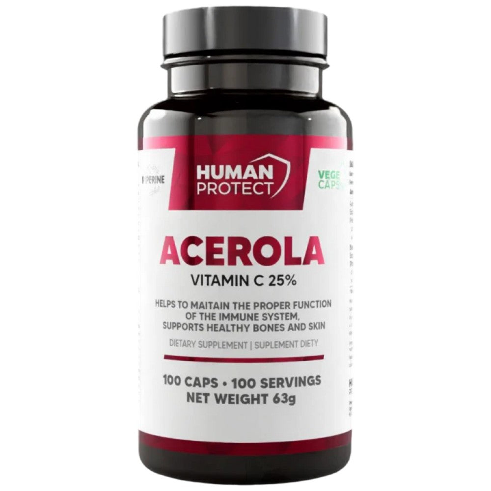 Acerola 500 mg | Sursa naturala de vitamina C - 100 capsule