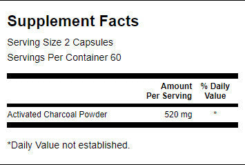 Cărbune activat 260 mg - 120 capsule