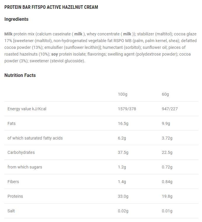 Fit Spo Active Bar - 60 de grame